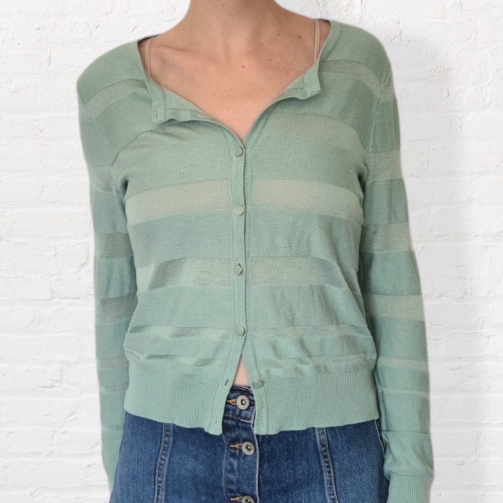 NY&Co y2k Cardigan Preloved Turquoise Sweater Sz M